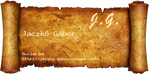 Jaczkó Gábor névjegykártya