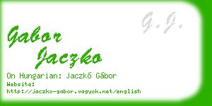 gabor jaczko business card