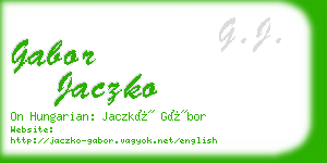 gabor jaczko business card